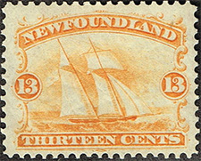 Timbre de 1865 - Pêche - Timbre du Canada
