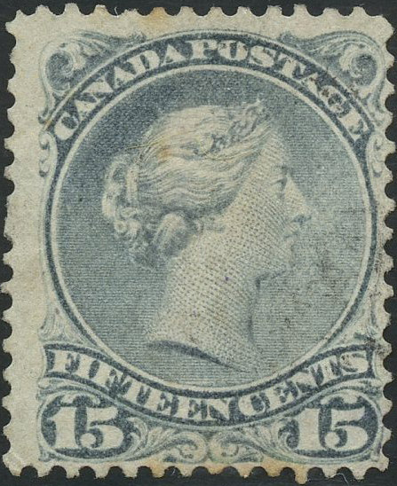 Reine Victoria - 15 cents 1868 - Timbre du Canada - Blue gray - 30b