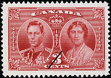 Georges VI & Elizabeth  1937 - Timbre du Canada