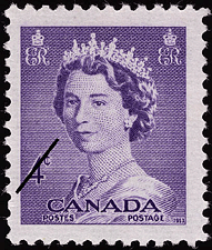 Reine Elizabeth II 1953 - Timbre du Canada