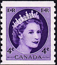 Reine Elizabeth II 1954 - Timbre du Canada