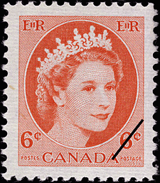 Reine Elizabeth II 1954 - Timbre du Canada