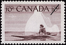 Chasseur inuit 1955 - Timbre du Canada