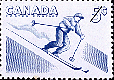 Timbre de 1957 - Ski alpin - Timbre du Canada