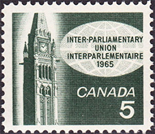 Timbre de 1965 - Union interparlementaire - Timbre du Canada