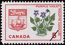 Violette cucullée, Nouveau-Brunswick 1965 - Timbre du Canada