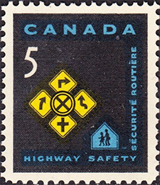 Sécurité routière 1966 - Timbre du Canada