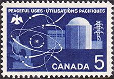 Timbre de 1966 - Utilisations pacifiques - Timbre du Canada