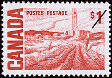 Imperial, puits de sondage 3, champ pétrolifère Excelsior près d'Edmonton 1967 - Timbre du Canada