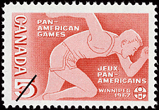 Timbre de 1967 - Jeux panaméricains, Winnipeg, 1967 - Timbre du Canada
