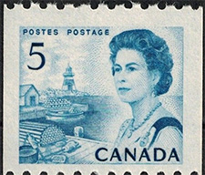 Timbre de 1967 - Reine Elizabeth II, La côte de l'Atlantique - Timbre du Canada