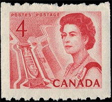 Reine Elizabeth II, La Voie maritime du centre du pays 1967 - Timbre du Canada