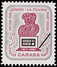 Timbre de 1967 - La femme doit voter, 1917-1967 - Timbre du Canada