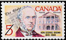 Timbre de 1968 - Hon. George Brown, 1818-1880 - Timbre du Canada