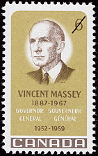 Vincent Massey, 1887-1967, Gouverneur général, 1952-1959 1969 - Timbre du Canada