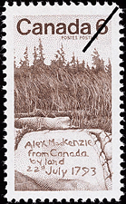 Alex Mackenzie est venu ici, par voie de terre, du Canada le 22 juillet 1793 1970 - Timbre du Canada
