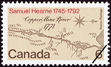 Samuel Hearne, 1745-1792, Copper Mine River, 1771 1971 - Timbre du Canada