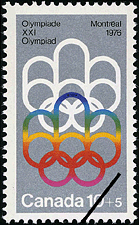 Symbole des Jeux de Montréal 1974 - Timbre du Canada
