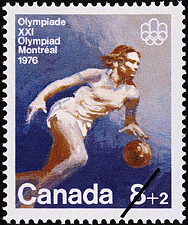Le basketball 1976 - Timbre du Canada