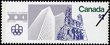 Place Ville-Marie et église Notre-Dame 1976 - Timbre du Canada