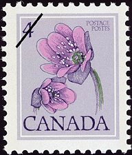 Hépatique acutilobée, Hepatica acutiloba  1977 - Timbre du Canada