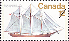 Goélette à trois mâts 1977 - Timbre du Canada
