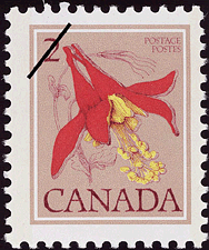 Timbre de 1977 - Ancolie de l'Ouest, Aquilegia formosa - Timbre du Canada