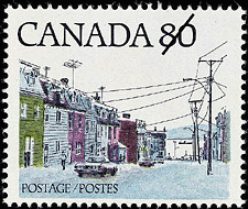 Scène de rue de la côte de l'Atlantique 1978 - Timbre du Canada
