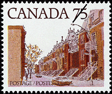 Scène de rue du Québec 1978 - Timbre du Canada