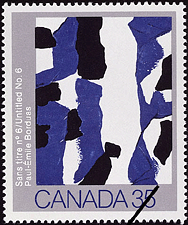 Paul-Émile Borduas, Sans titre no 6 1981 - Timbre du Canada