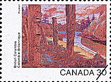 Colombie-Britannique, Les totems de Ninstints 1982 - Timbre du Canada