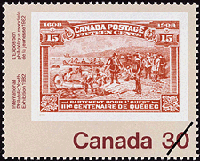 Départ de Champlain, 1908 1982 - Timbre du Canada