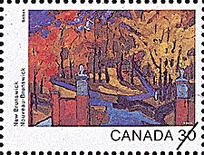 Nouveau-Brunswick, L'entrée du Campus 1982 - Timbre du Canada