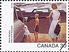 Nouvelle-Écosse, Famille et orage 1982 - Timbre du Canada