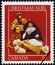 Jésus couché dans la mangeoire 1982 - Timbre du Canada