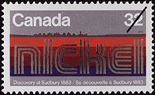 Nickel, Sa découverte à Sudbury, 1883 1983 - Timbre du Canada