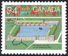 Le fort Whoop Up (Alb.) 1985 - Timbre du Canada