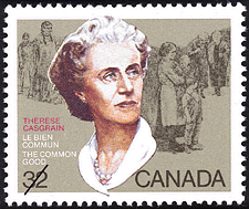 Thérèse Casgrain, Le bien commun 1985 - Timbre du Canada