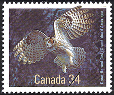 Grand-duc d'Amérique 1986 - Timbre du Canada