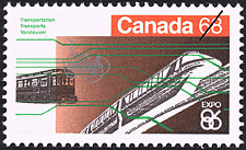 Transports, Vancouver 1986 - Timbre du Canada