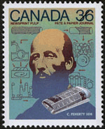 Pâte à papier journal, C. Fenerty, 1838 1987 - Timbre du Canada
