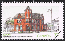 Bureau de poste, Battleford, S0M 0E0 1987 - Timbre du Canada