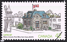 Bureau de poste, Saint-Ours, J0G 1P0 1987 - Timbre du Canada