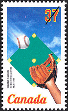 Le baseball au Canada, 1838-1988 1988 - Timbre du Canada