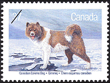 Chien esquimau canadien, Qimmiq 1988 - Timbre du Canada