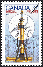 Microscope électronique, 1938 1988 - Timbre du Canada