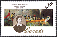 Frances Anne Hopkins, Peintre, 1838-1919 1988 - Timbre du Canada