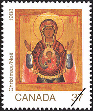 La Vierge Marie et l'Enfant 1988 - Timbre du Canada
