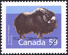 Le boeuf musqué 1989 - Timbre du Canada