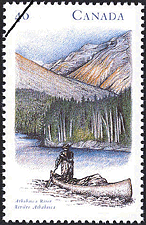 Timbre de 1991 - Rivière Athabasca - Timbre du Canada